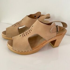 No. 6 Bone Annabel High Heel Clogs Sandals